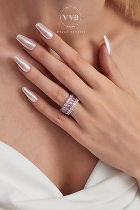 Luxury Pink Moissanite Ring