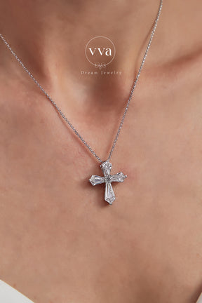 Moissanite Cross Necklace