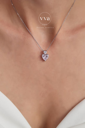 Heart Shape Moissanite Necklace 6.5ct