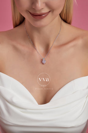 Heart Shape Moissanite Necklace 6.5ct