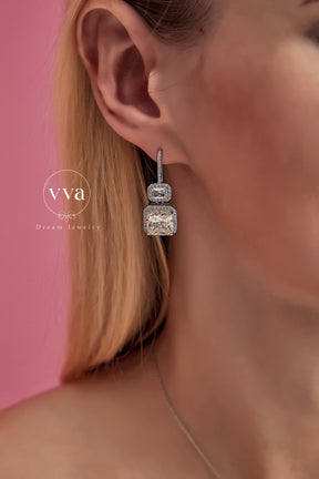 Yellow Moissanite Earring
