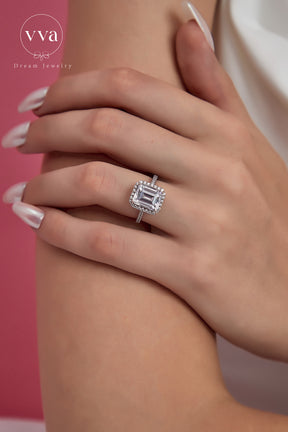 Moissanite Engagement Ring 6ct