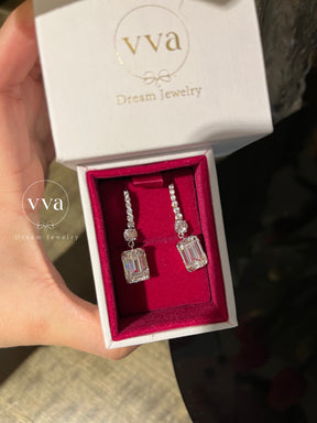 Boucle d'Oreille Émeraude 4ct Plaqué Or Réel 18K