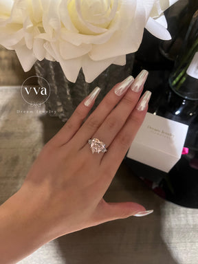 6ct Heart Shape Pink Moissanite Engagement Ring