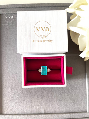Lab-Created Paraiba Tourmaline Ring 5ct