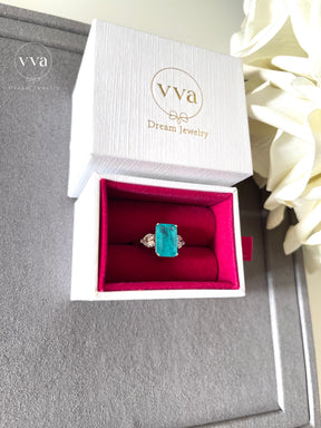 Lab-Created Paraiba Tourmaline Ring 5ct
