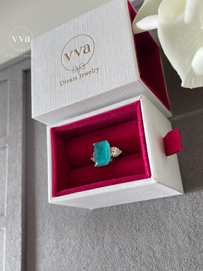 Lab-Created Paraiba Tourmaline Ring 5ct