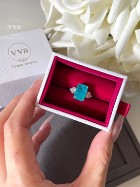 Lab-Created Paraiba Tourmaline Ring 5ct