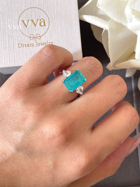 Lab-Created Paraiba Tourmaline Ring 5ct