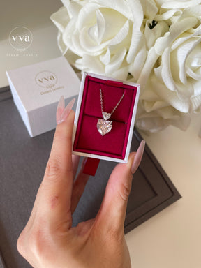 Heart Shape Moissanite Necklace 6.5ct