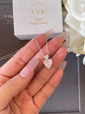Heart Shape Moissanite Necklace 6.5ct
