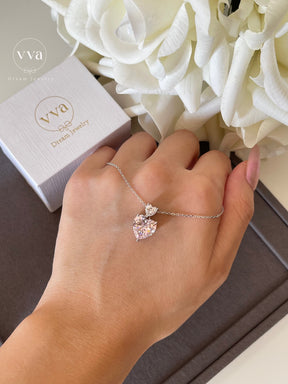 Heart Shape Moissanite Necklace 6.5ct