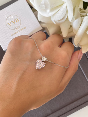 Heart Shape Moissanite Necklace 6.5ct