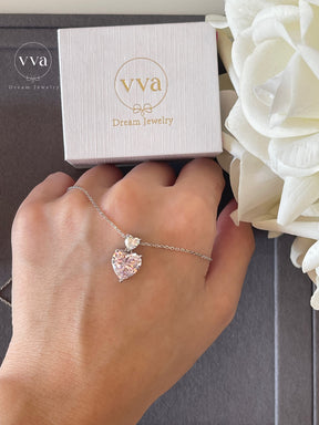 Heart Shape Moissanite Necklace 6.5ct
