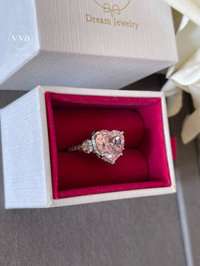 6ct Heart Shape Pink Moissanite Engagement Ring