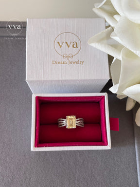 Yellow Princess Moissanite Engagement Ring