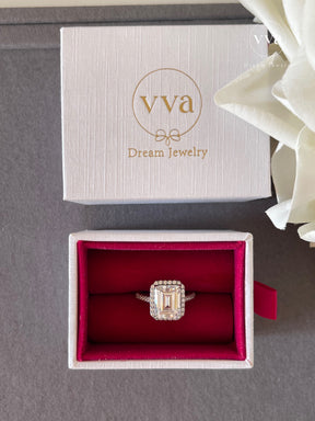 Moissanite Engagement Ring 6ct