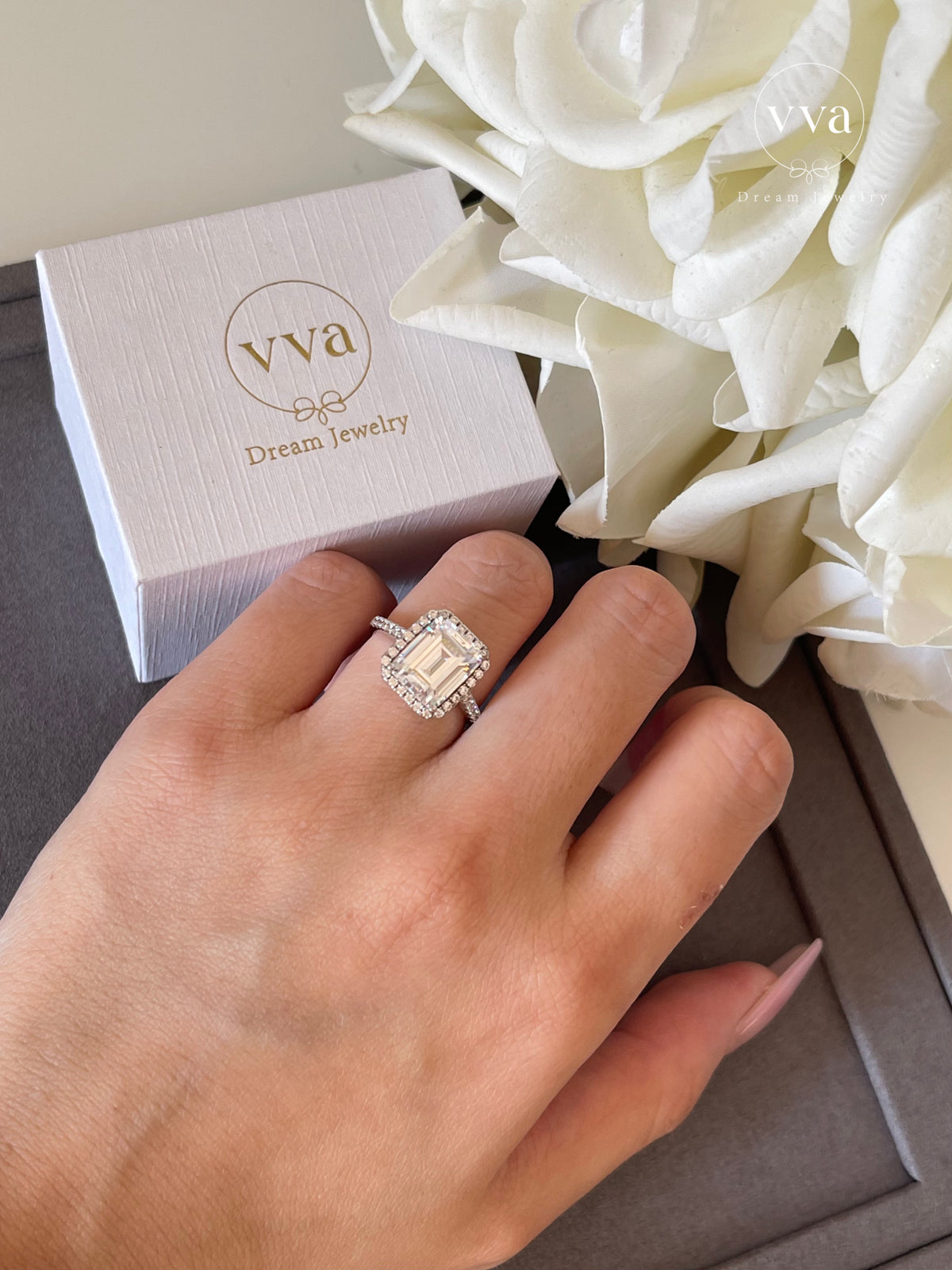 Moissanite Engagement Ring 6ct