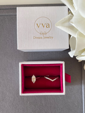Marquise Moissanite Engagement Ring