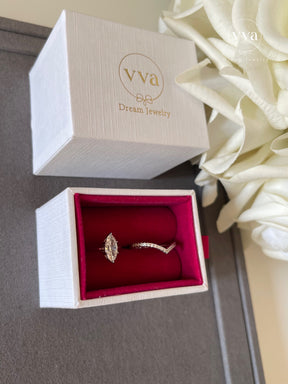 Marquise Moissanite Engagement Ring