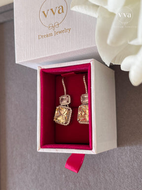 Yellow Moissanite Earring