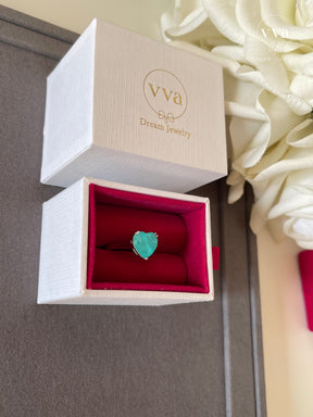 Heart Shape Lab-Created Paraiba Tourmaline Ring 4ct