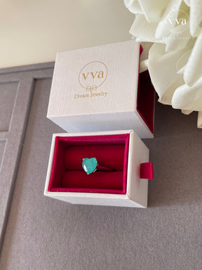 Heart Shape Lab-Created Paraiba Tourmaline Ring 4ct
