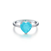 Heart Shape Lab-Created Paraiba Tourmaline Ring 4ct