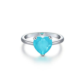 Heart Shape Lab-Created Paraiba Tourmaline Ring 4ct