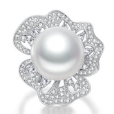Lab-Created Pearl Moissanite Ring