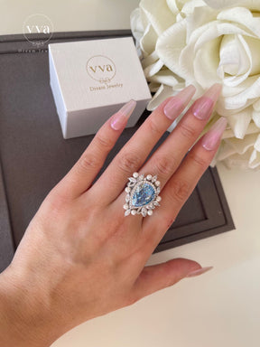 Luxury Pearl Moissanite Ring