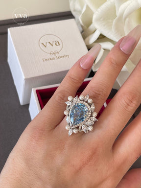 Luxury Pearl Moissanite Ring