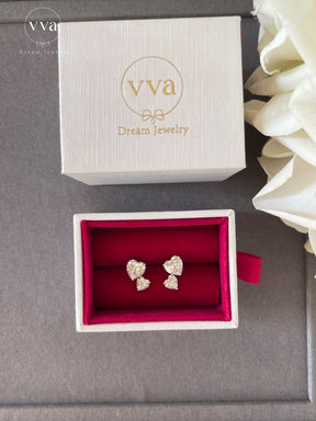 Sister Heart Shape Moissanite Earring