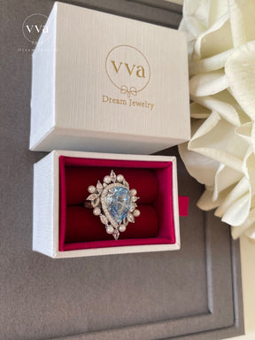 Luxury Pearl Moissanite Ring