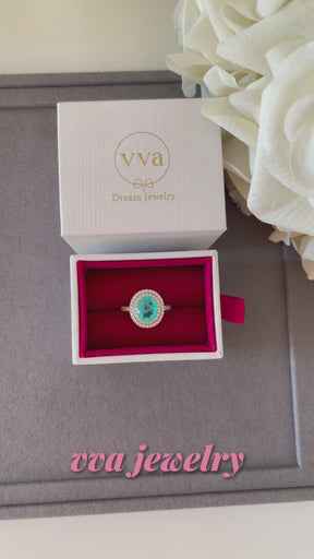 Lab-Created Paraiba Tourmaline Ring 2ct