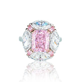 Bague Moissanite Rose Bulle Radiant Cut Plaqué Or 18K