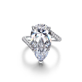 Pear Shape Moissanite Engagement Ring 12ct