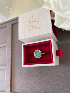 Lab-Created Paraiba Tourmaline Ring 2ct