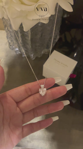Heart Shape Moissanite Necklace 6.5ct