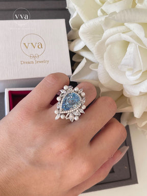 Luxury Pearl Moissanite Ring