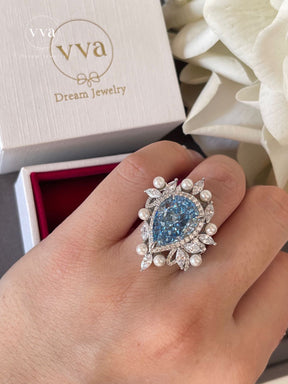 Luxury Pearl Moissanite Ring