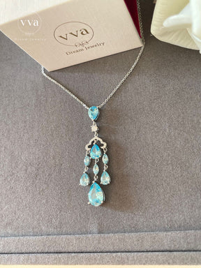 Blue Sea Luxury Moissanite Necklace 5ct