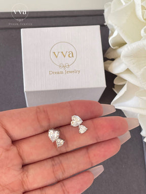 Sister Heart Shape Moissanite Earring