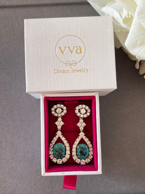 Boucles d'oreilles en tourmaline Paraiba créées en laboratoire 3,5 carats plaquées or 18 carats