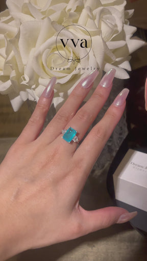 Lab-Created Paraiba Tourmaline Ring 5ct
