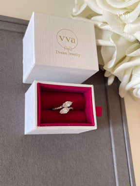 Bague de Fiançailles Marquise Moissanite 0.75ct 