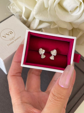 Sister Heart Shape Moissanite Earring