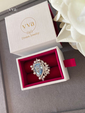 Luxury Pearl Moissanite Ring