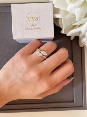 Bague de Fiançailles Marquise Moissanite 0.75ct 
