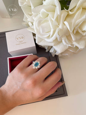 Lab-Created Blue Paraiba Tourmaline Ring 1.5ct